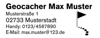 Geocachingstempel Motiv Ziel GRÜN BLAU